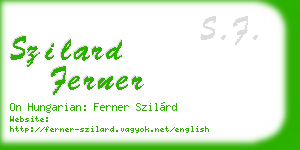 szilard ferner business card